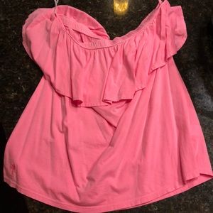Lilly Pulitzer Strapless Ruffle Top Pink